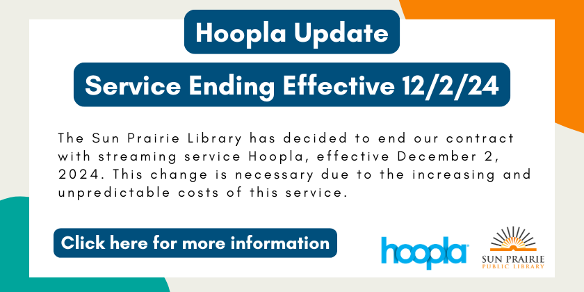 Hoopla Service Ending Effective 12/2/24