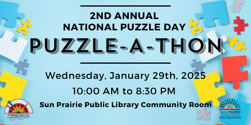 Puzzle-a-Thon - Wednesday, 1/29 from 10am-8:30pm 