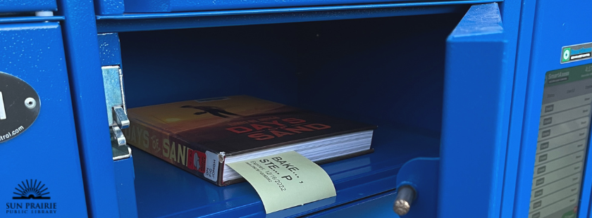 open locker with a book inside